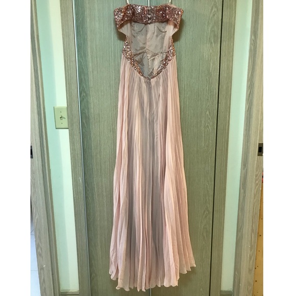 Aqua Dress - Pink Sequin/Pleated Cut Out Back - Picture 4 of 7